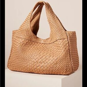NWOT Claramonte Woven Tan Tote Bag